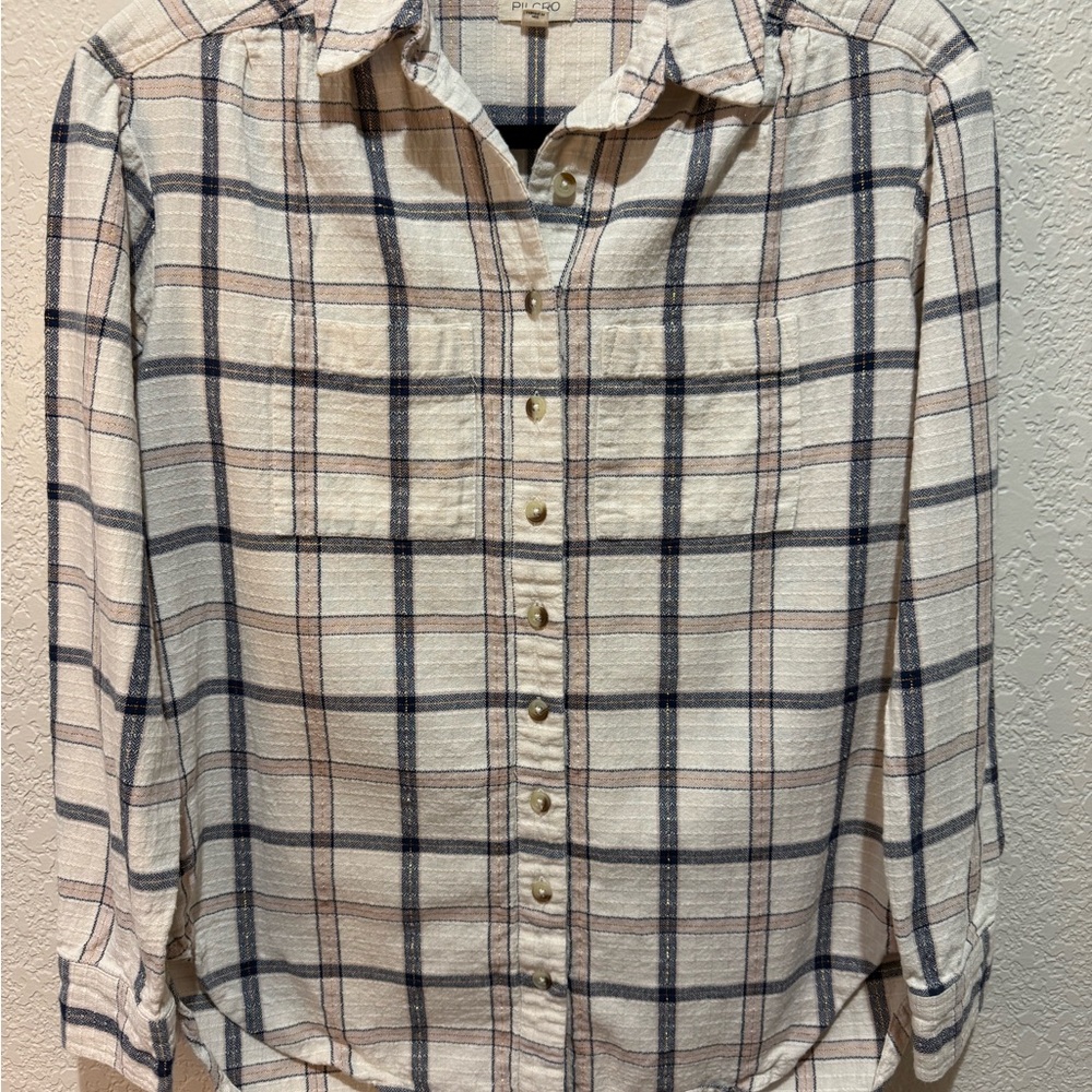 Pilcro Plaid Buttondown Shirt Women’s Size M - Picture 3 of 6